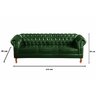 Sofá Dom Pedro Chesterfield 3 Lugares Decoração Sala Receção - Couríssimo Verde - 3