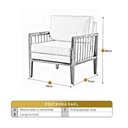 Ver imagem 3 de Poltrona Gael Luxo Madeira Maciça Castellar Móbile Linho Azul Linho Azul