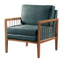 Ver imagem 1 de Poltrona Gael Luxo Madeira Maciça Castellar Móbile Linho Azul Linho Azul