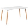 KIT - Mesa de jantar retangular Eames 80 x 140 cm branco + 4 cadeiras Eiffel DSW Azul petróleo - 2