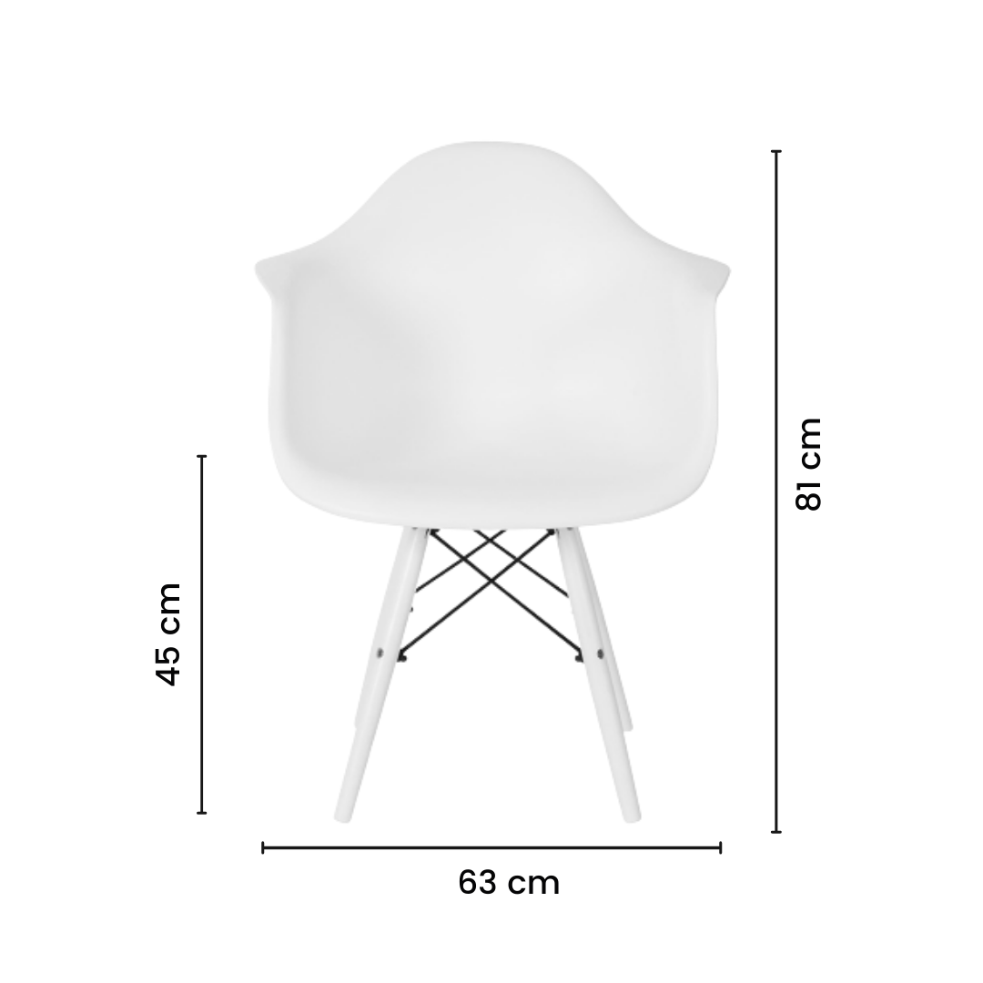 Cadeira de Jantar com Braço Eames Eiffel Branca Color - 7