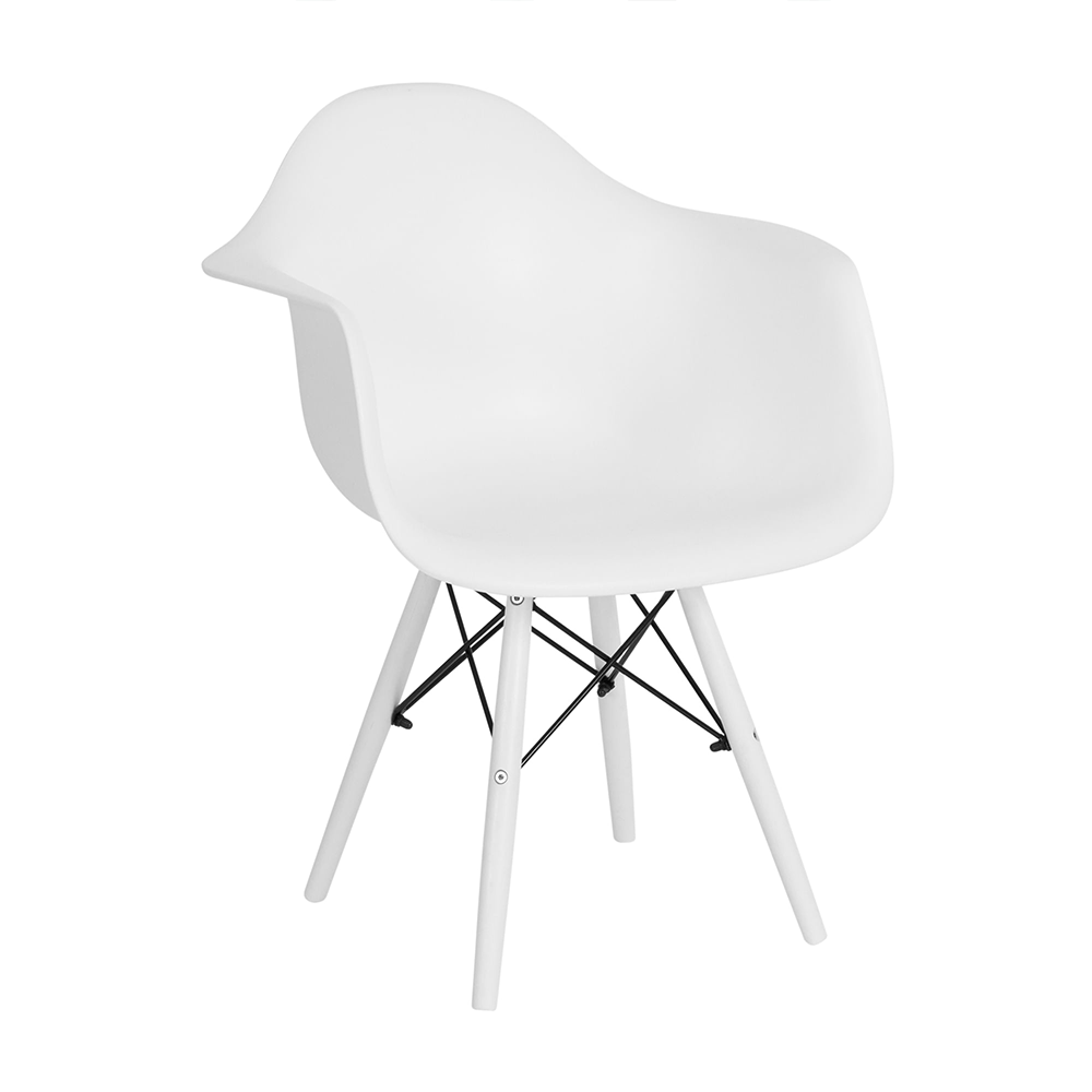 Cadeira de Jantar com Braço Eames Eiffel Branca Color - 1