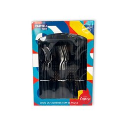 Jogo de Talheres Faqueiro Aço Inox com Gaveteiro - Preto - 5