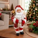 Ver imagem 5 de Boneco Papai Noel Tradicional Decoração com Saco 30cm Vermelho