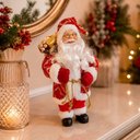 Ver imagem 2 de Boneco Papai Noel Tradicional Decoração com Saco 30cm Vermelho