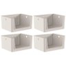 Kit 4 Cestos Organizadores Telado Abertura Frontal 16l Bege Flow Banheiro Lavanderia - 1