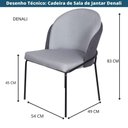 Ver imagem 3 de Kit 4 Cadeiras Denali Nevada Estrutura Plástico Revestimento Tecido Cinza Todos Móveis