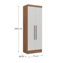 Ver imagem 4 de Módulo Roupeiro 2 Portas 2 Gavetas Internas Viena Yescasa Nogal/Branco