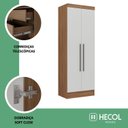 Ver imagem 6 de Módulo Roupeiro 2 Portas 2 Gavetas Internas Viena Yescasa Nogal/Branco