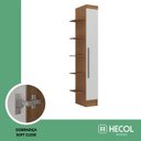 Ver imagem 5 de Módulo Armário 1 Porta com Prateleira Externa Viena Yescasa Marrom/Nogal/Branco