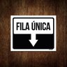 Placa Sinalização - Seta Fila Única 27x35 - 1