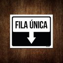 Ver imagem 1 de Placa Sinalização - Seta Fila Única 27x35