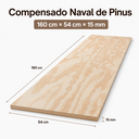 Ver imagem 3 de Compensado de Pinus Naval (160cm x 54cm x 15mm)