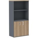 Ver imagem 1 de Armário Misto PE25 Pandin 79,20 cm (largura) MDP Cor Noce Naturalle e Grafito com Duas portas