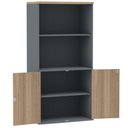 Ver imagem 3 de Armário Misto PE25 Pandin 79,20 cm (largura) MDP Cor Noce Naturalle e Grafito com Duas portas