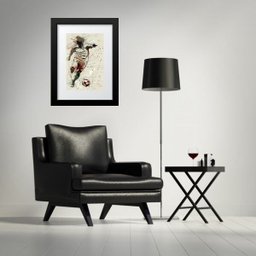 Quadro Gravura Arte Futebol - 60x48cm:moldura Preta - 1