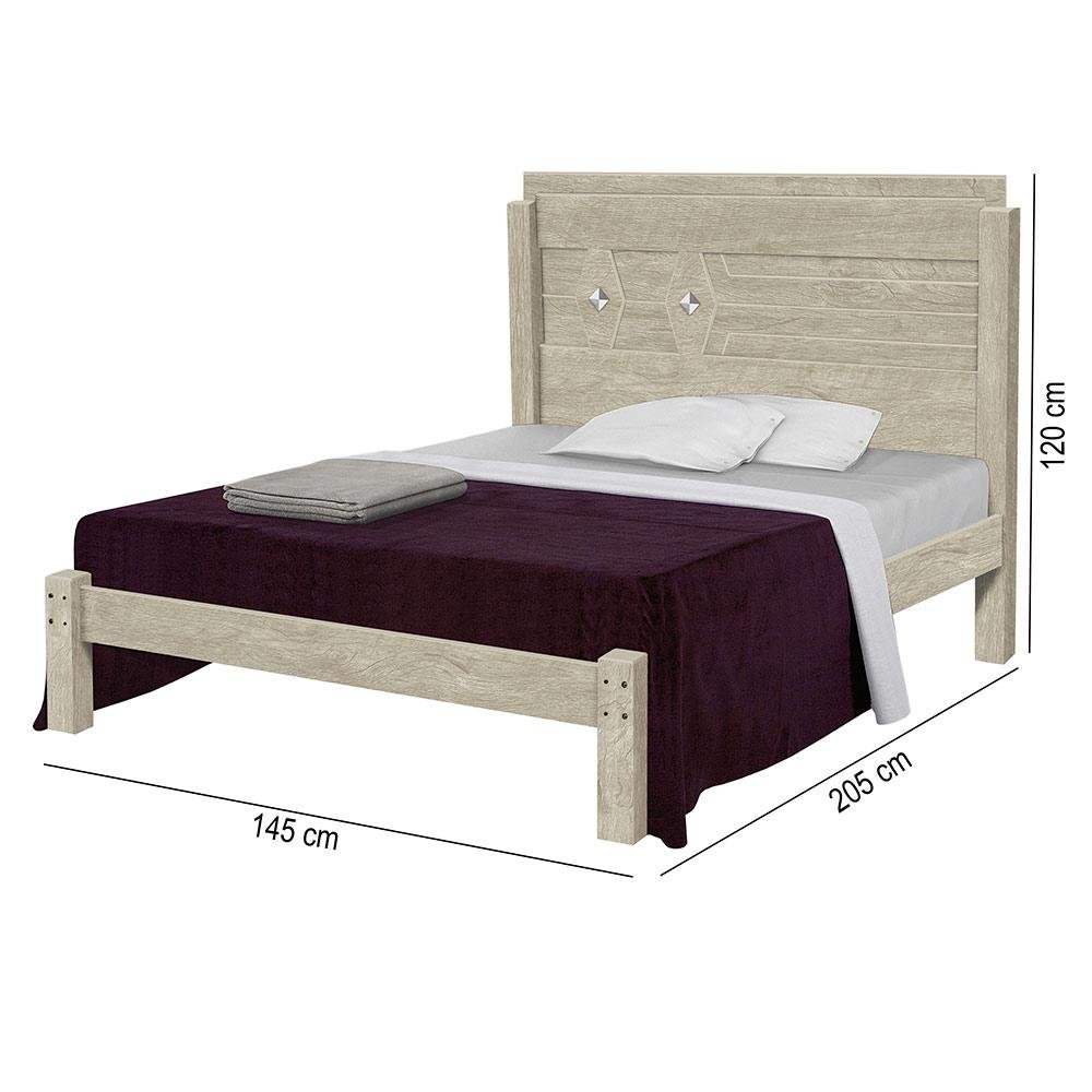 Cama Casal Reforçada MDF Livia Ártico Carmolar - 4