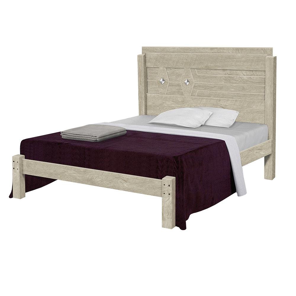 Cama Casal Reforçada MDF Livia Ártico Carmolar - 2