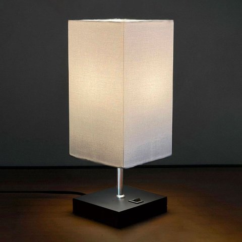 Abajur Luminaria de Mesa Quadrado Mdf Interruptor Ref 49 Decoração Casa Sala Quarto Escritório