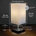 Ver imagem 3 de Abajur Luminaria de Mesa Quadrado Mdf Interruptor Ref 49 Decoração Casa Sala Quarto Escritório