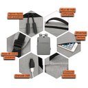 Ver imagem 3 de Mochila Executiva Cinza Impermeável Notebook 15.6 Cinza