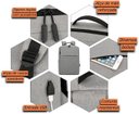 Ver imagem 3 de Mochila Executiva Cinza Impermeável Notebook 15.6 Cinza