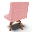 Ver imagem 7 de Kit 6 Cadeiras Estofadas Giratória para Sala de Jantar Lia Suede Rosa Bebê - Ibiza