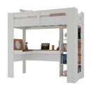 Ver imagem 6 de Cama Alta Multifuncional com Escrivaninha Penteadeira Yescasa Branco/Nogal