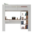 Ver imagem 5 de Cama Alta Multifuncional com Escrivaninha Penteadeira Yescasa Branco/Nogal
