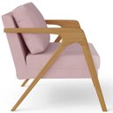 Ver imagem 7 de Kit 3 Poltronas Decorativas para Sala Estar Pietra Estrutura de Madeira L02 Suede Rosê - Lyam