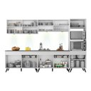 Ver imagem 6 de Armário de Cozinha Completa Modulada Bogotá 5 peças Multimóveis com Led, Vidro Reflecta, Puxador e