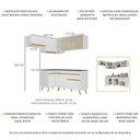 Ver imagem 4 de Armário de Cozinha Completa de Canto Veneza Multimóveis V2059 Branco/dourado