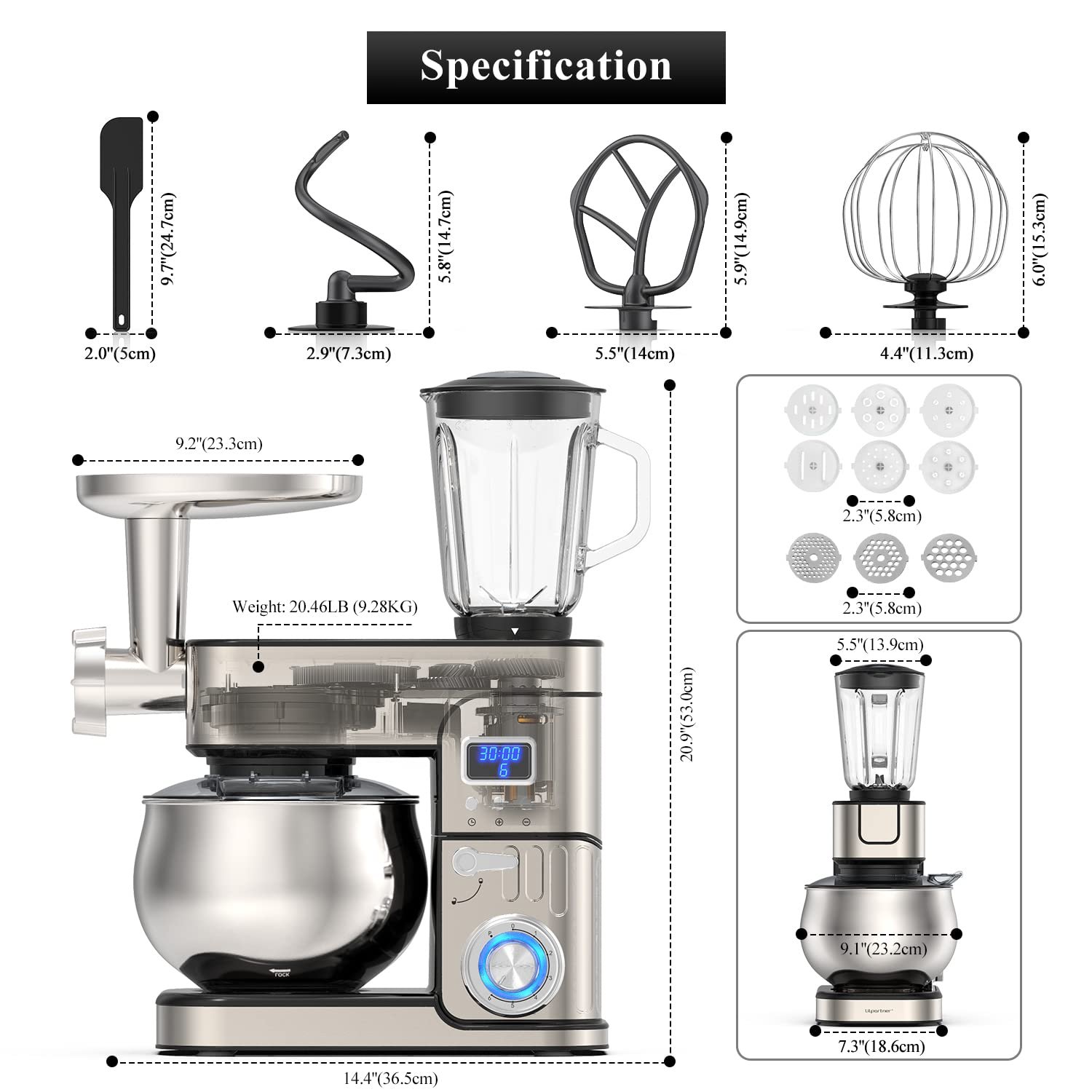 Lilpartner Batedeira 6 em 1, Lcd, 6.5 Qt - 3