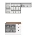 Ver imagem 3 de Cozinha Compacta Americana 6 Portas 3 Gavetas 100% Mdf Branco/nature - Henn