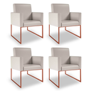Ver imagem 1 de Kit 04 Poltronas Clínica Courino 3 Cores - Base Ferro Cobre - Bege