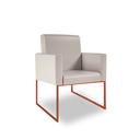 Ver imagem 2 de Kit 04 Poltronas Clínica Courino 3 Cores - Base Ferro Cobre - Bege