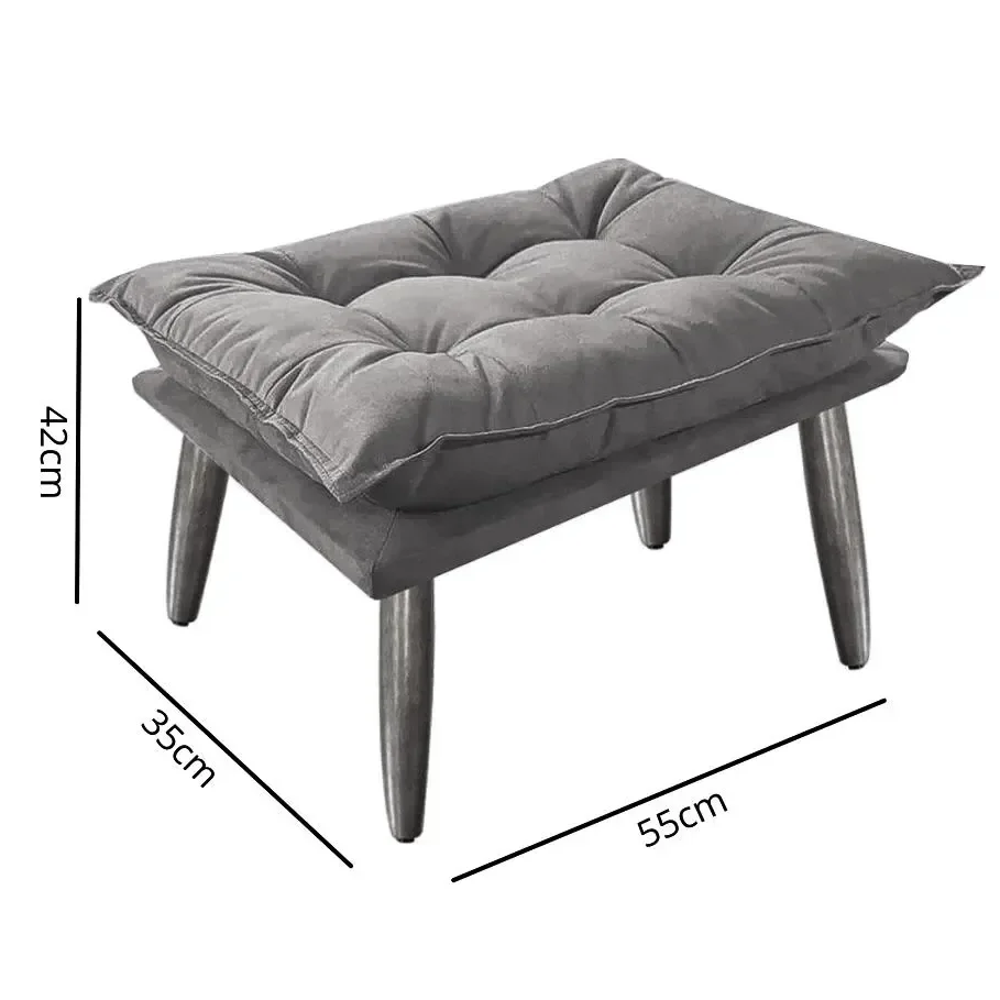 Ver imagem 2 de Puff Opala Slim Suede Pés Palito Decorativo Sala de Estar - Mercado Dos Móveis:bege