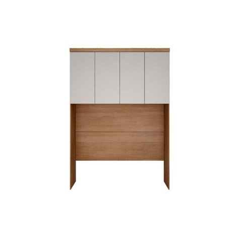 Módulo de Quarto Rizon Armário Ponte Aéreo Casal/Queen 167cm /Linea c/ 4 Portas Cumaru/Fendi 25