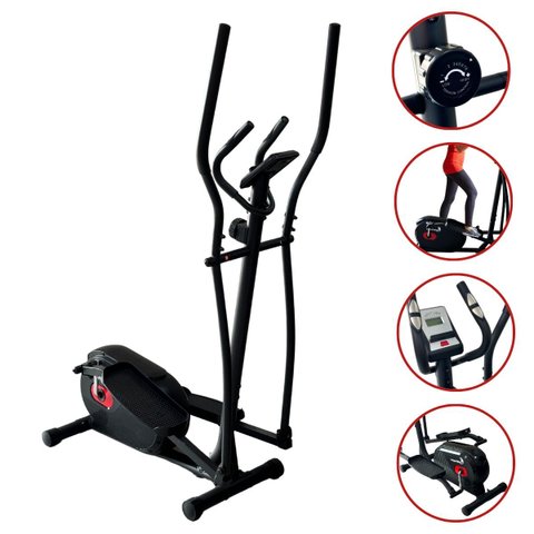 Elíptico Magnético Semi Profissional Caminhada Inércia 3 Kg 8 Cargas com Monitor Importway Iwf002