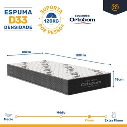 Cama Box com Colchao de Espuma D33 Ortobom Airtech 100 + Auxiliar de Espuma Unique Solteiro 88cm - 5