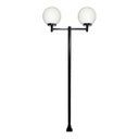 Ver imagem 1 de Poste Luminária Dupla Globo G Braço Reto Jardim Preto 200cm Ouro Minas L081OM