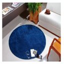 Ver imagem 1 de Tapete Redondo Antiderrapante 1,50 Classic Oas Azul Jeans