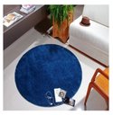 Ver imagem 1 de Tapete Redondo Antiderrapante 1,50 Classic Oas Azul Jeans