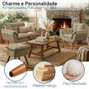 Ver imagem 3 de Kit Namoradeira Poltrona e Puff Decorativo para Sala Recepção Manicure Consultório Alice Suede