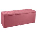 Ver imagem 1 de Calçadeira Recamier Baú Casal 1,40m Madrid Suede - Pallazio - Rosa