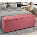 Ver imagem 2 de Calçadeira Recamier Baú Casal 1,40m Madrid Suede - Pallazio - Rosa