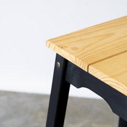 Banqueta Alta Moema 75Ax35Lx35P em Madeira Cubomob Preto e Mel - 4