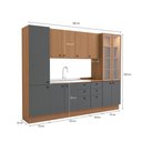 Ver imagem 3 de Cozinha Modulada Pixel Kappesberg 100% Mdp Canela/cinza Sagrado/canela 280cm