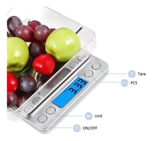 Balança Digital De Cozinha Inox Alta Precisão 0,1g Até 2kg - 3