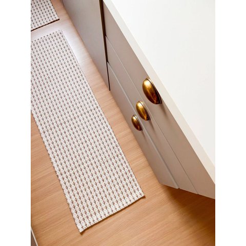 Tapete Passadeira Andaraí 45x140cm Off White/capuccino Algodão
